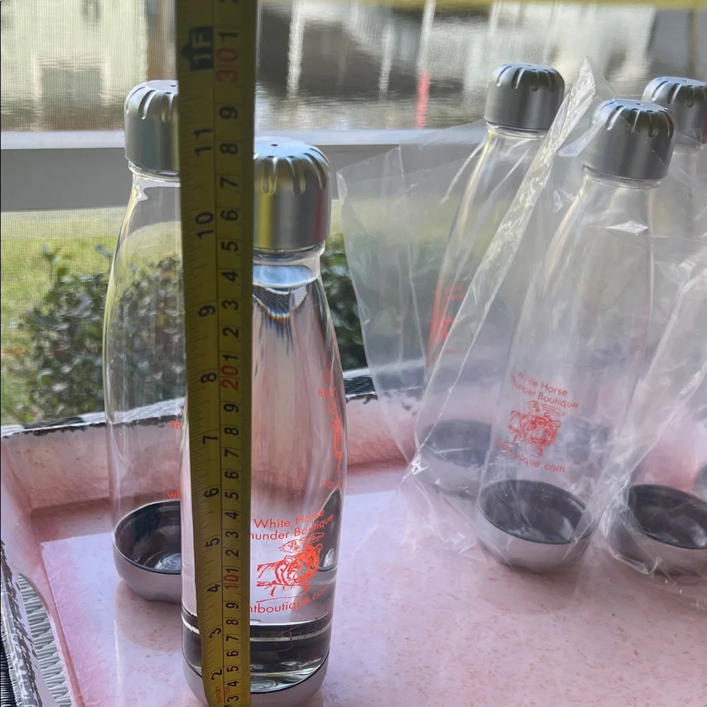 #0824 *6 Clear Plastic Bottles Refill To go.Thee Golden Tiger Art printed.